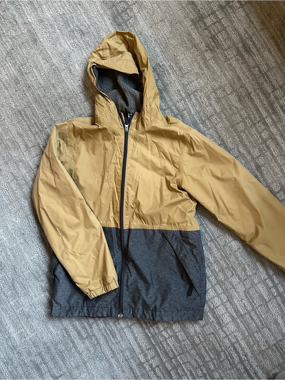 The North Face Kids Two-Tone Hooded Raincoat - Tan & Dark Gray